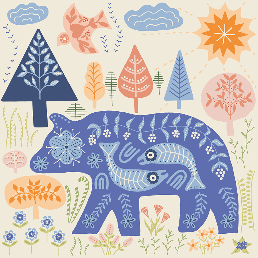 Folk-Art-Bear-in-Nature