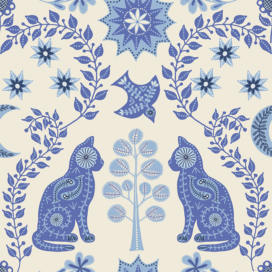 Folk-Art-Cat-Design